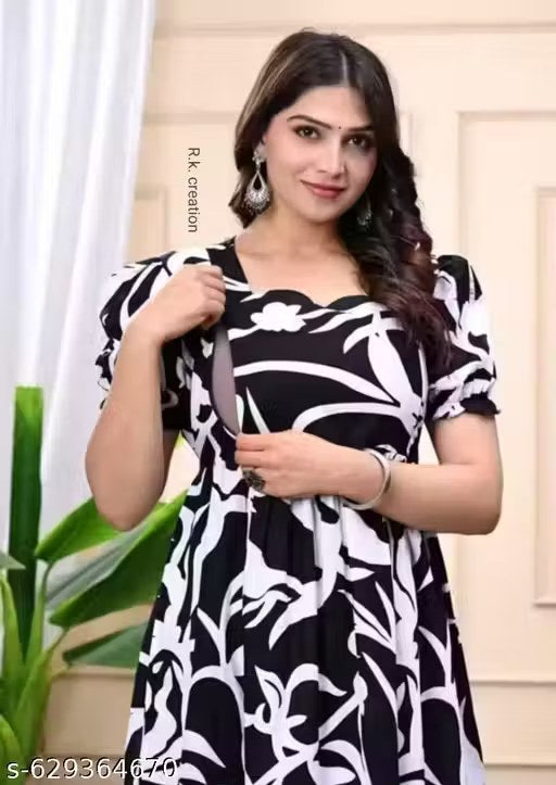 Trendy Beautiful Feeding Maternity Kurti Both Side Zip Anarkali