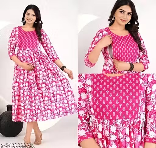 Women Peosin Maternity Feeding Kurti/Dress