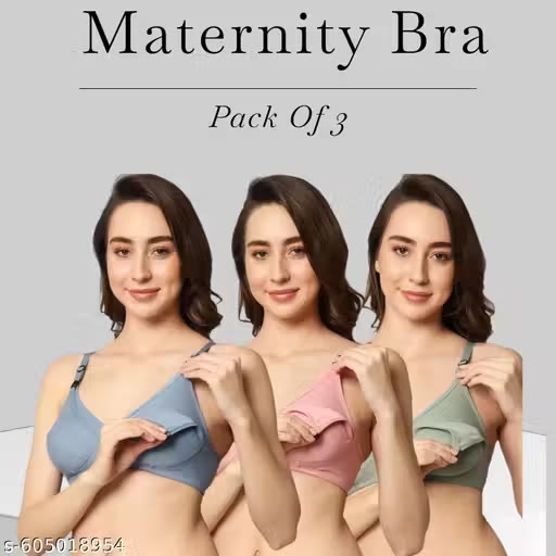 Women’s Cotton Feeding Bra – Non Padded, Pack of 3