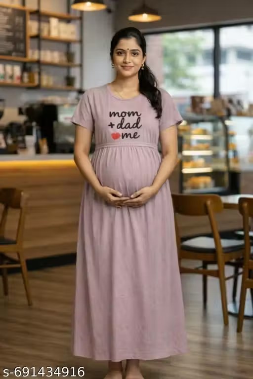 Pack of 1 Women Pregnancy Wear Night Dress zipless lounge wear
