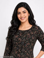 Women’s Printed Straight Kurti – Floral Design and comfortable Fabric