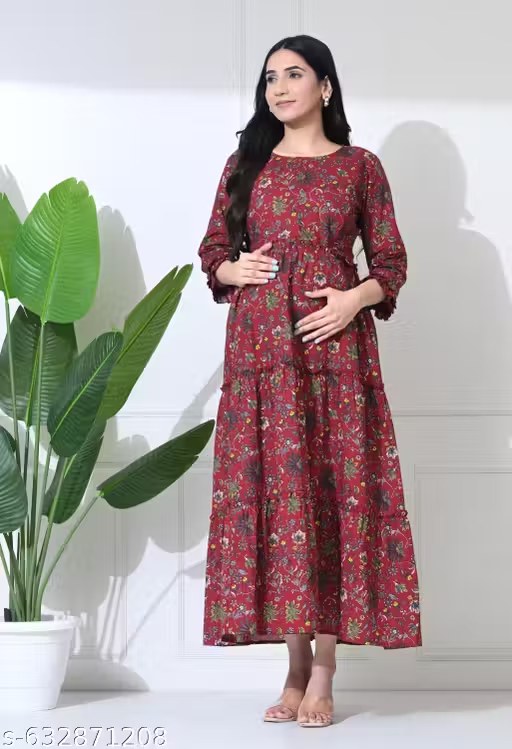 Feeding-Zip Maternity Kurti Gown