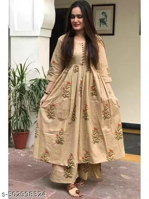 Women Cotton super Luxurious Kurta With Pallazo Set