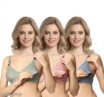 Women's Cotton Non-Padded Feeding Bra (Pack of 3)