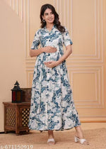 Rayon Zip Maternity Feeding Dress