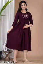Rangrail Feeding Maternity Kurti Both Side Zip Anarkali Kurta & Kurtis Zipper dress Beautiful Embroidery