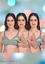Women Cotton Non Paaternity Breastfeeding Mother Bra Combo Pack of 3 Feeding Bra