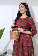 Feeding-Zip Maternity Kurti Gown