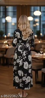 Rayon Casual Printed Maternity Gown