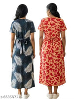 Women's Maternity Feeding zipless, Lounge wear, Ankle length feeding maxi,combo pack of 3 pcs