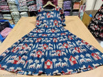 New Design Women Half Sleeves Printed Middy Gown